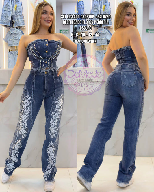 Set Jeans Palazzo Flores 1