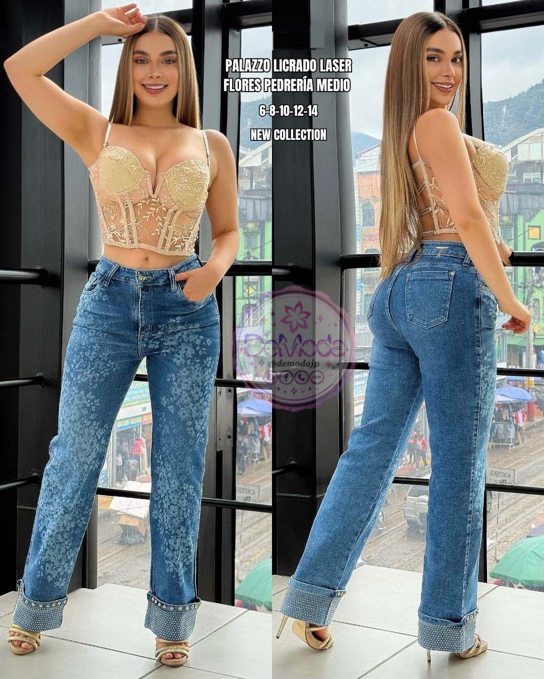 Jeans laser pedreria